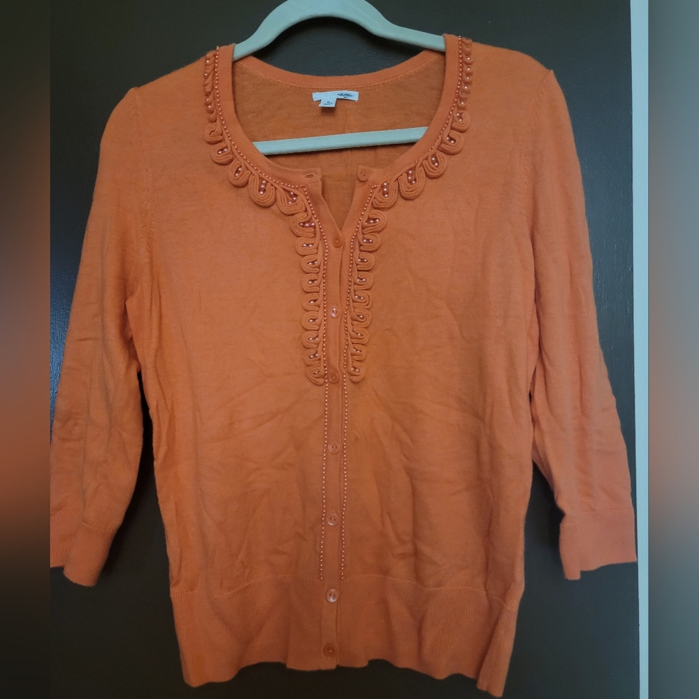 Halogen cardigan in orange size medium